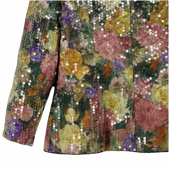 Vintage Sequins Floral Blazer - Picture 7 of 15
